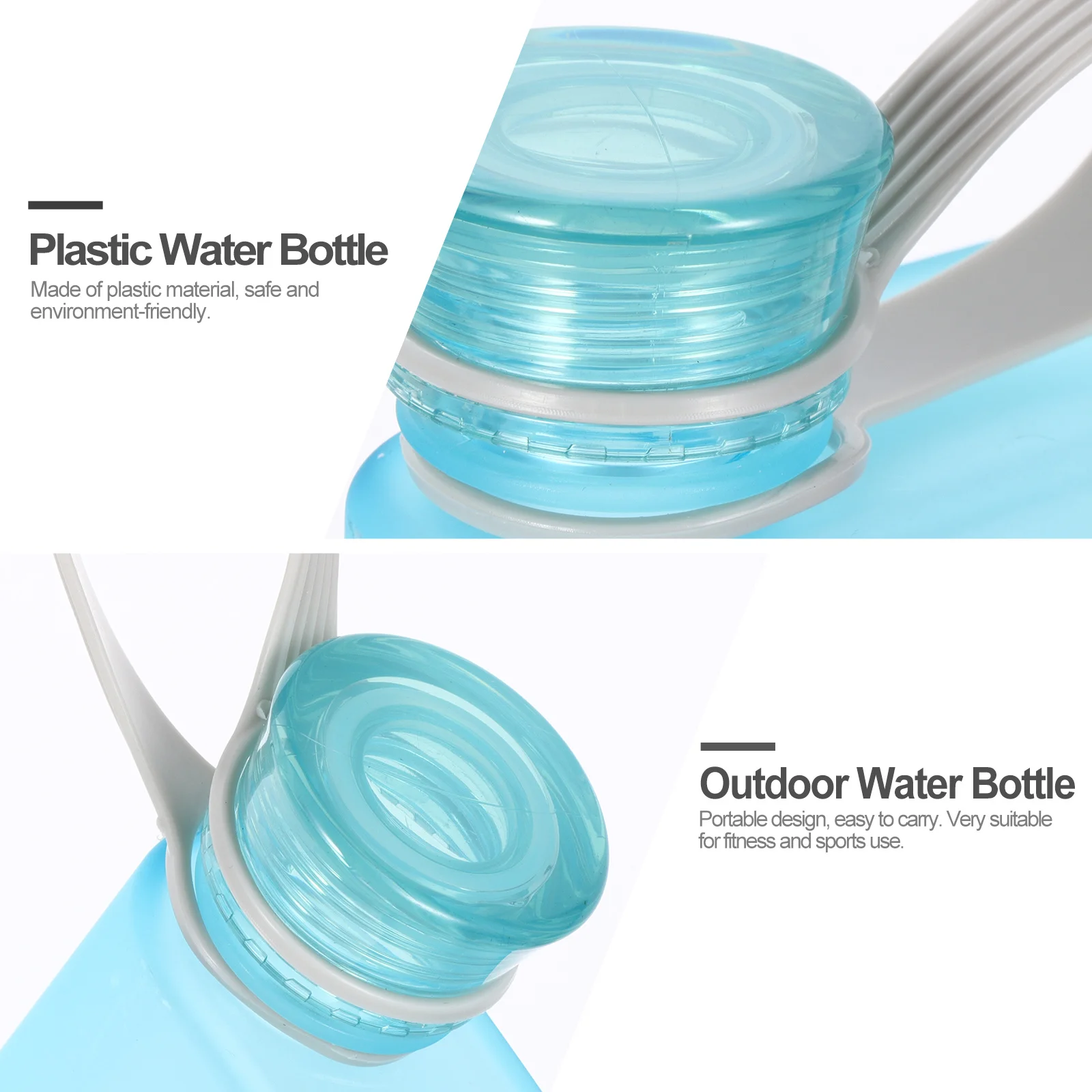 

Travel Water Bottle Sport Outdoor Kettle Flask Slender Camping Plastic Blue Carrier Portable