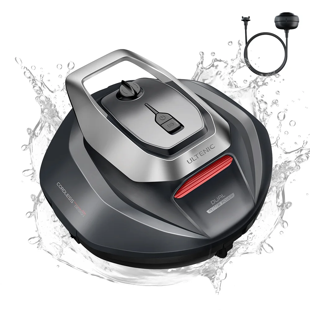 Ultenic Pooleco 10 Roboter-Poolreiniger, 90 Minuten Laufzeit, 5200mAh, 2 Motoren, für Einbau-/Aufstellpools bis zu 79 m²