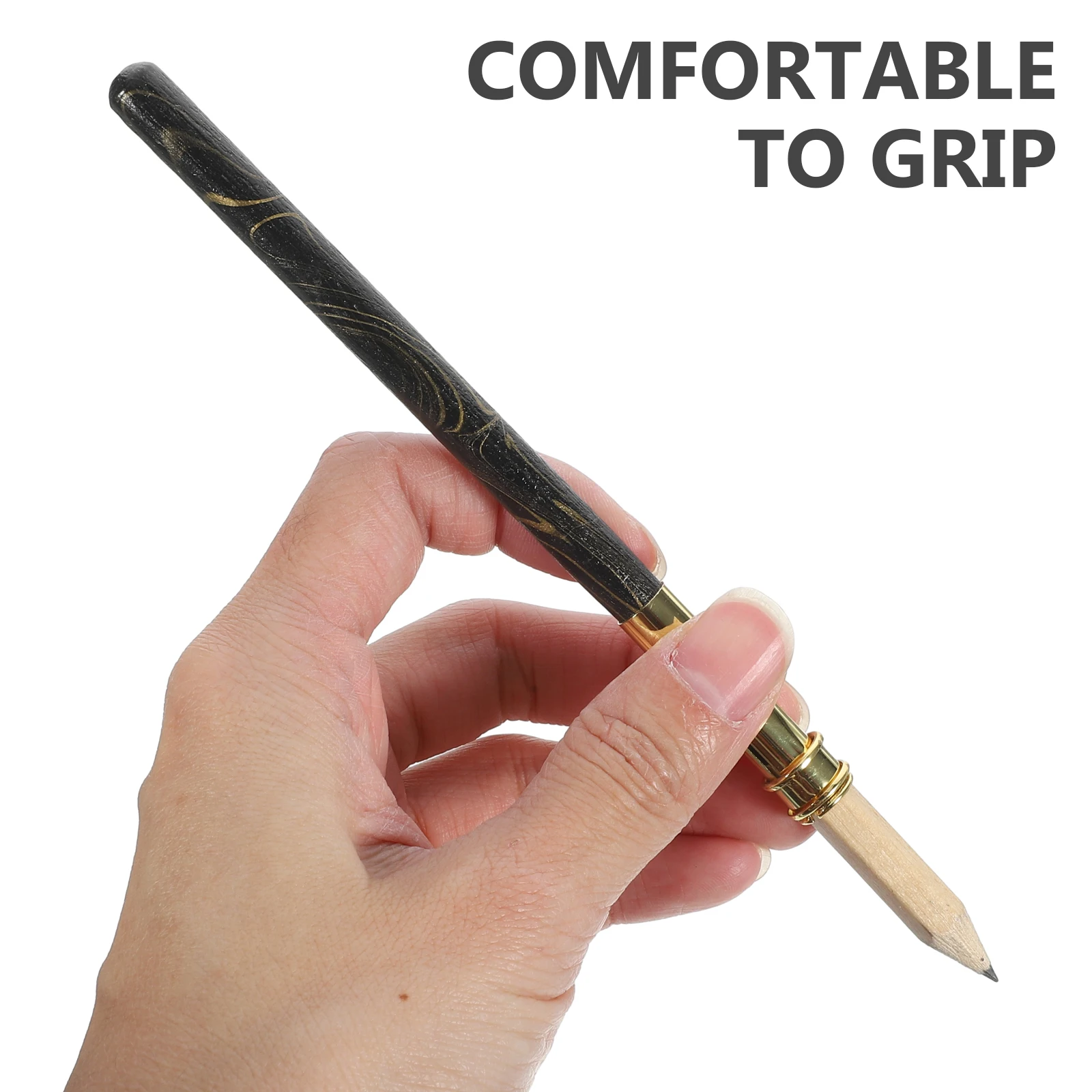 

Pencil Extender Holder for Artists Sketch Reusable Crayon Home Office Supplies Bamboo School Writing Tool Extension Craft