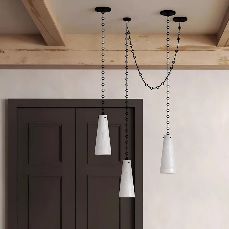 Postmodern DesignerPendant Lights Natural Marble From Spain LED Chandeliers Restaurant Bar Cafe Bedroom Bedhead Luxury Fixtures