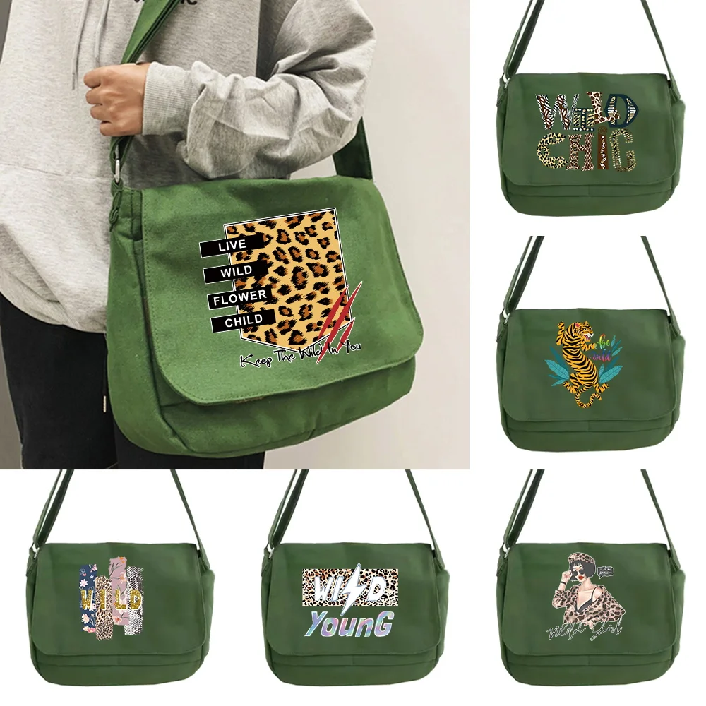Portable Messenger Bag Large Capacity Multifunctional Shoulder Bags Canvas Flap-bag Casual Vintage Handbags Wild Series