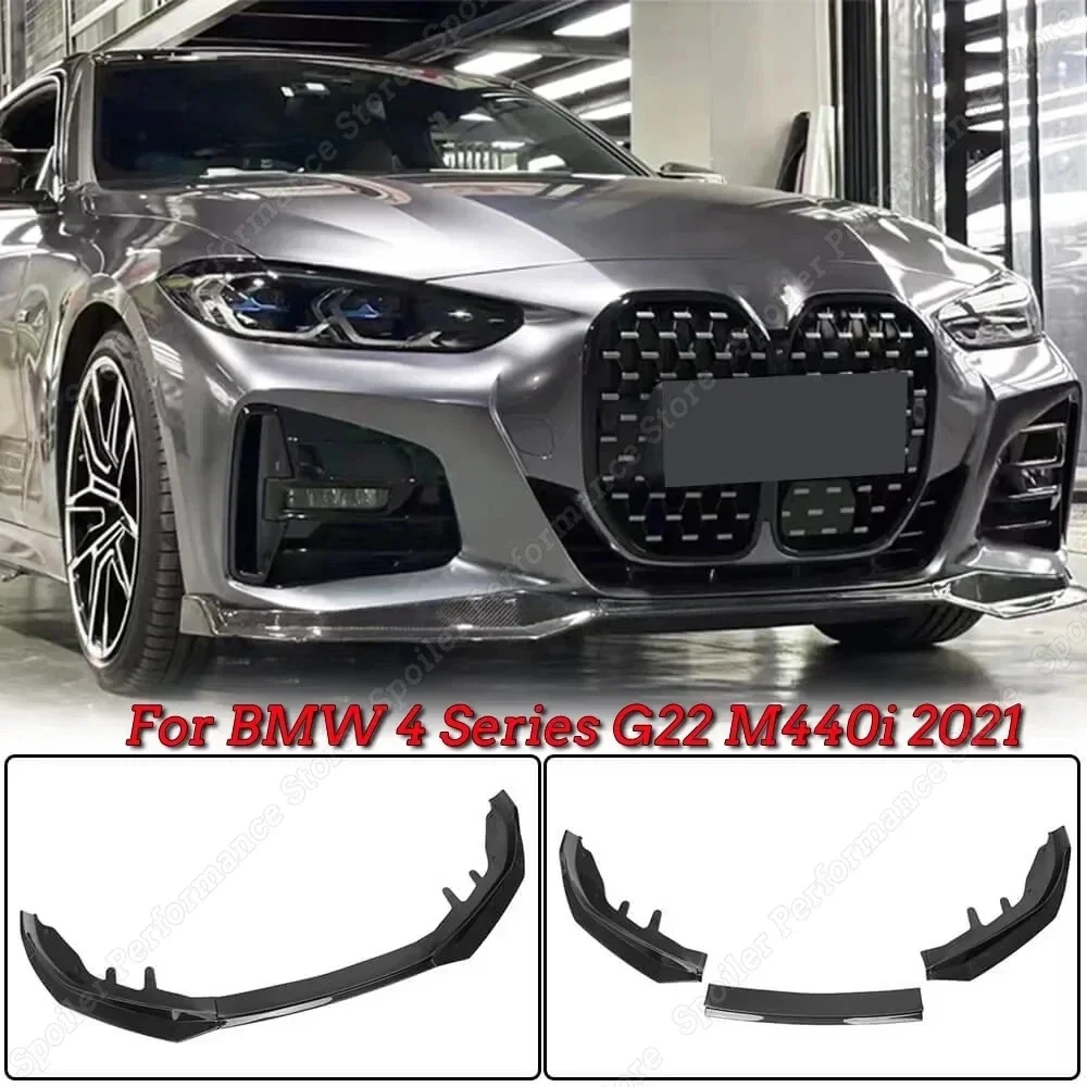 For BMW 4 Series G22 G23 2020+ Front Bumper Splitter Lip Diffuser Spoiler Bumper Deflector Cover Guard Body Kits Custom