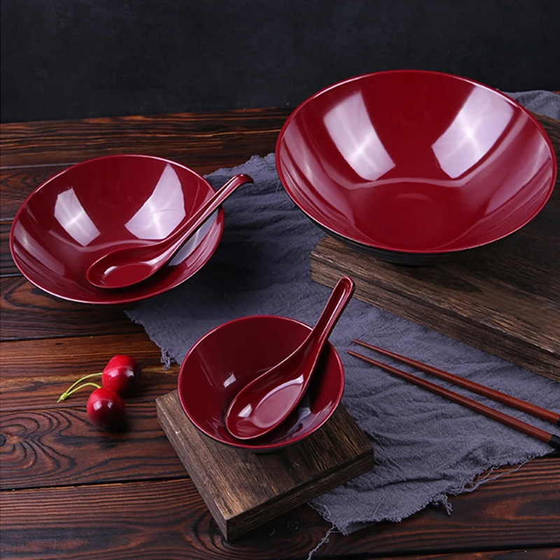 Food Grade Melamine Remen Bowl Imitation Porcelain Durable Soup Noodle Bowls Large Capacity Food Container Kitchen Tableware