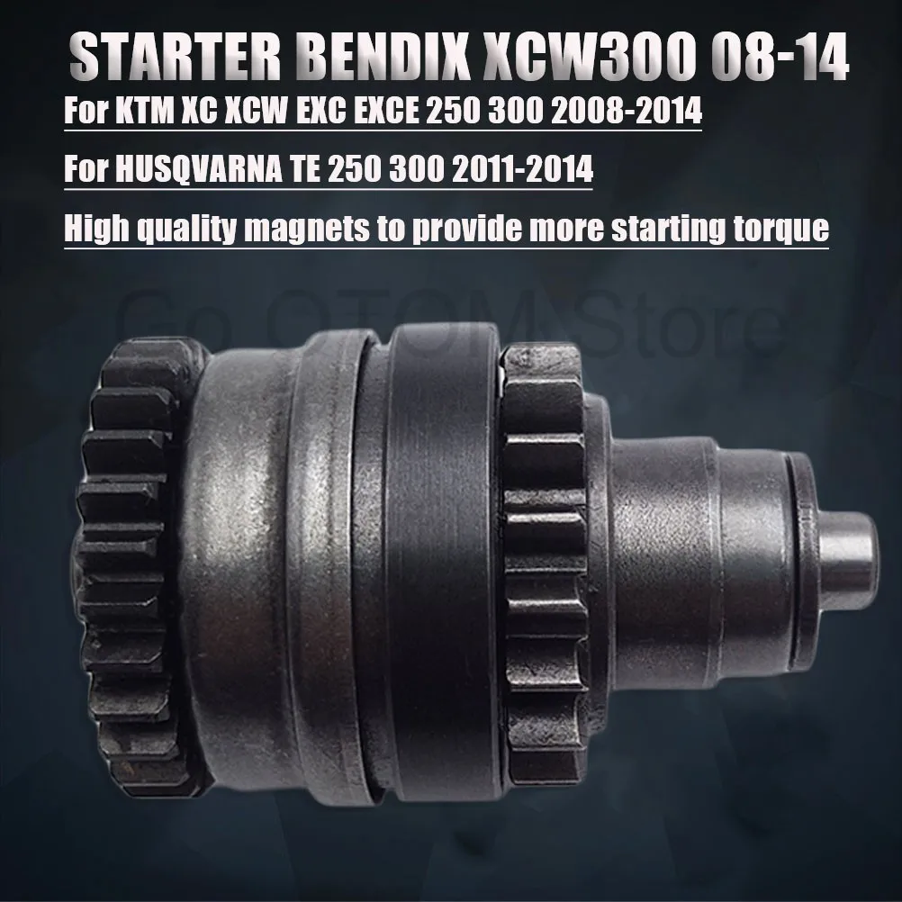 Otom 2008-2014 engrenagem do motor de partida bendix da movimentação de partida da motocicleta para ktm husqvarna xc xcw exc exce te 250 300 bicicletas da sujeira fora de estrada