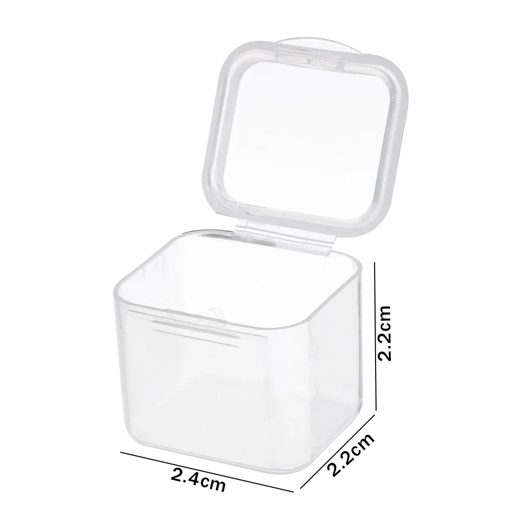 1/20pcs Mini Storage Box Transparent Square Plastic Packaging Container Case Portable Earring Bracelet Jewelry Storage Organizer