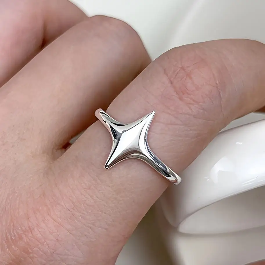 925 Sterling Zilveren Ketting Knoop Ring Voor Vrouwen Wrap Brede Band Rock Geometrie Punk Sieraden Gift Groothandel Dropshipping