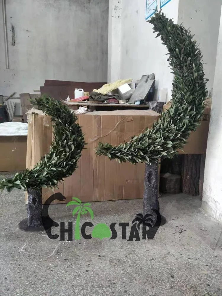 Factory price customize artificial natural art painting Blessed olive Crescent moon shape trees with fruit