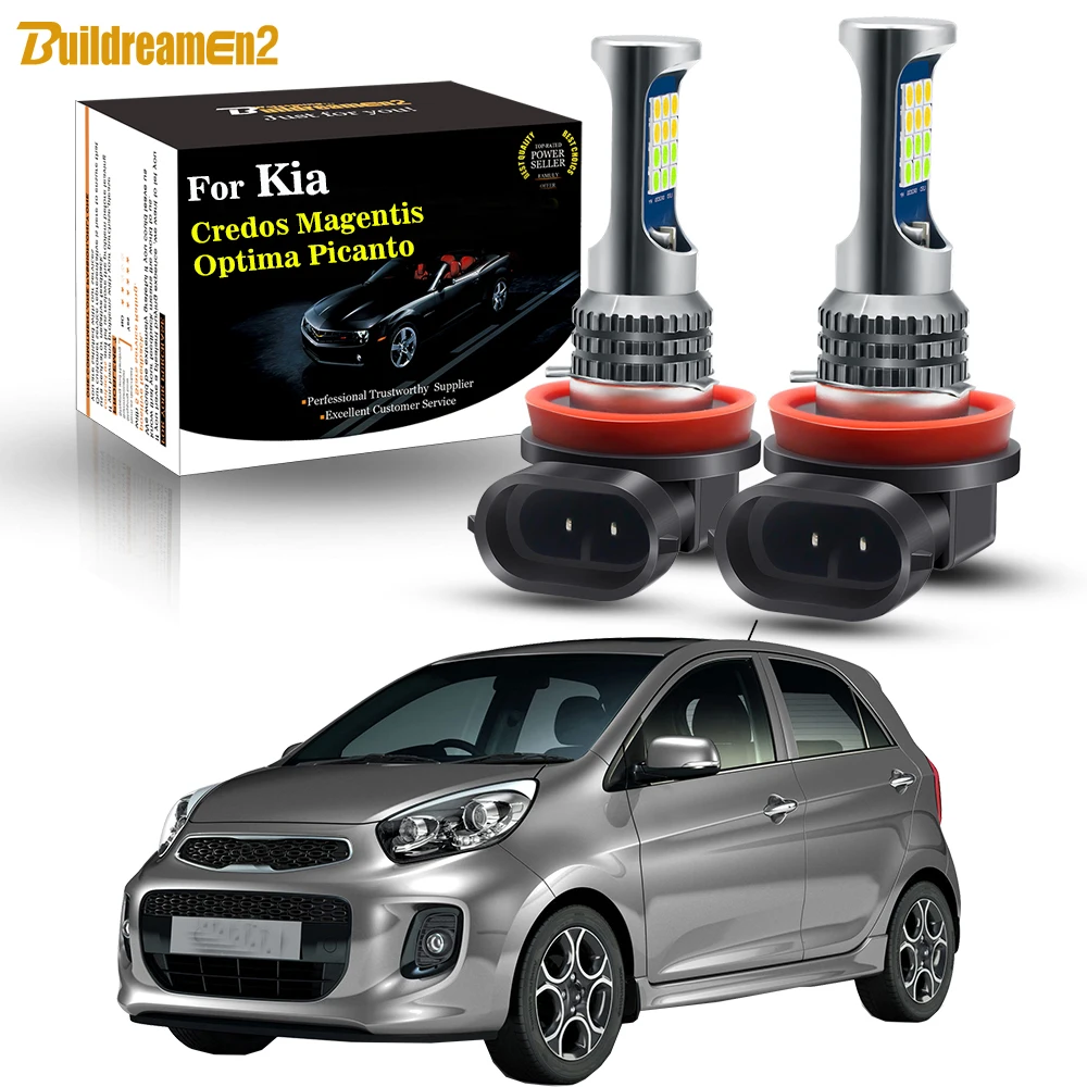 2 Pieces Car Front Error Free Fog Light Replacement For Kia Credos Optima Picanto Magentis Canbus LED Bulb Fog Lamp