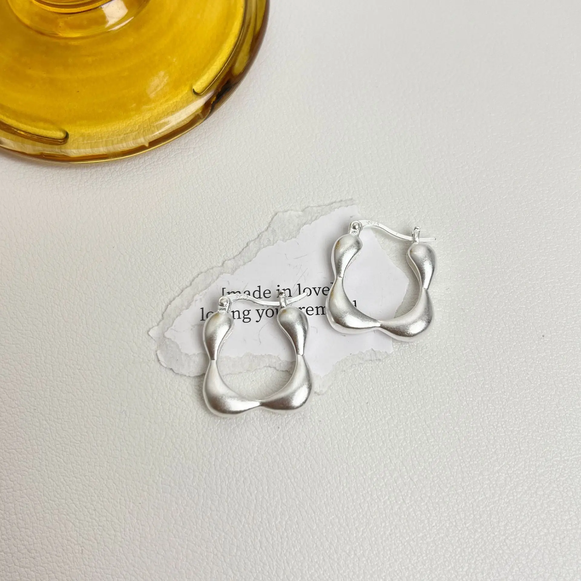 

925 Sterling Silver Clip Earrings Punk Matte Irregular Square Elegant Simple For Women Girl Gift Jewelry Dropshipping Wholesale