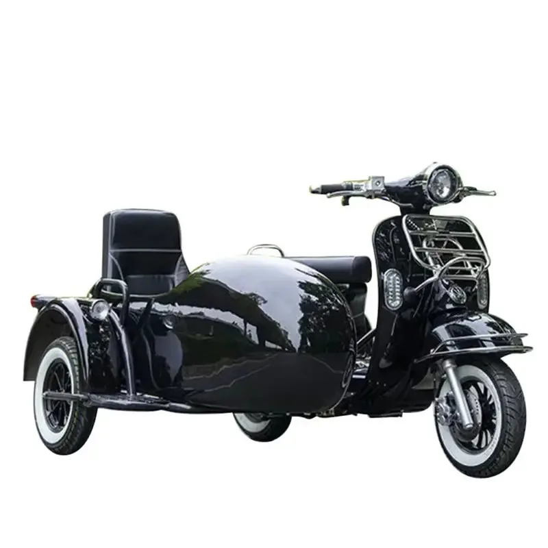 

1000w 60v 20Ah Beautiful Roman Holiday 3 Wheel Scooter Motorcycle Two Seats Tricycle Hot Sale Side