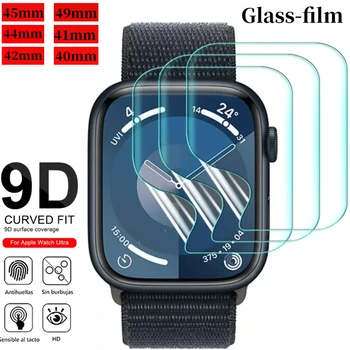 Apple için cam filmi izle 9 8 7 45mm 41mm Ultra 2 49mm HD ekran Anti-Scratch koruyucu kapak iWatch 6 5 4 3 se 44mm 42mm 40mm