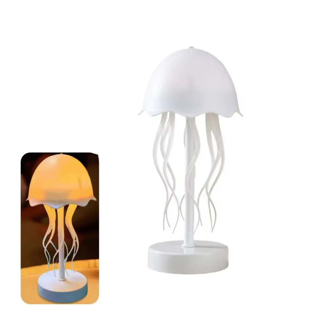 

Warm/RGB Light 3D Floating Jellyfish Lamp Adjustable Tapping Change Colors Cartoon Jellyfish Table Lamp Realistic Non-slip Base
