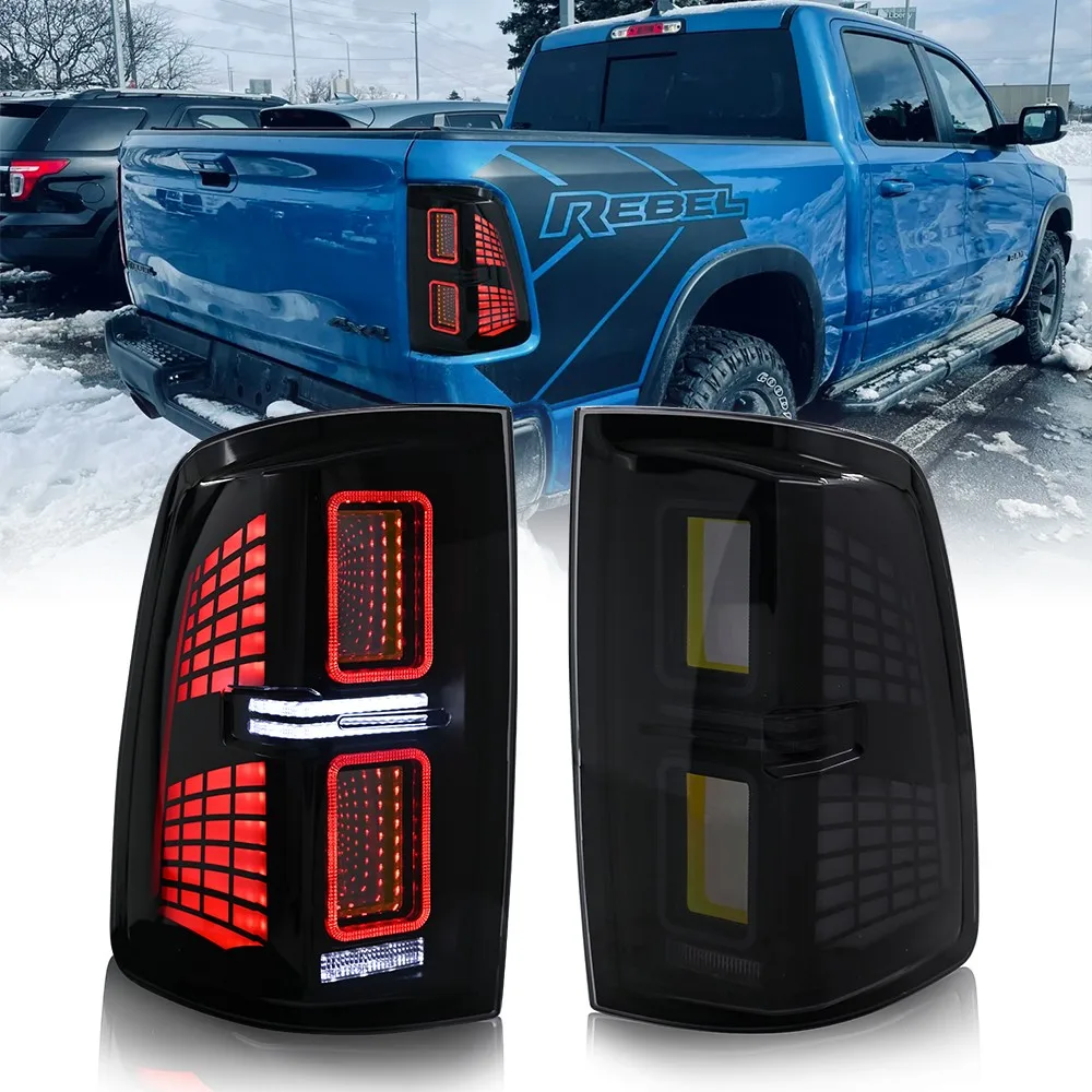 

2Pcs Full LED Tail Lights Fit for Dodge Ram 1500 2500 3500 2009-2018 Sequential Turn Signal Trunk Rear Brake Lamps Assembly