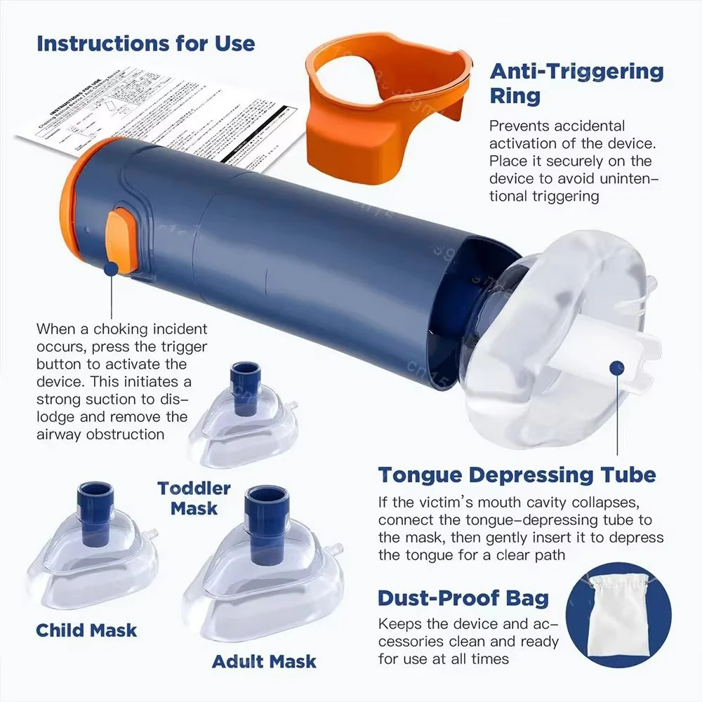 First Aid Anti Choking อุปกรณ์กู้ภัย Heimlich ผู้ใหญ่เด็กเด็กหน้ากากกลางแจ้ง Airway Assist ชุดฉุกเฉินอุปกรณ์กู้ภัย