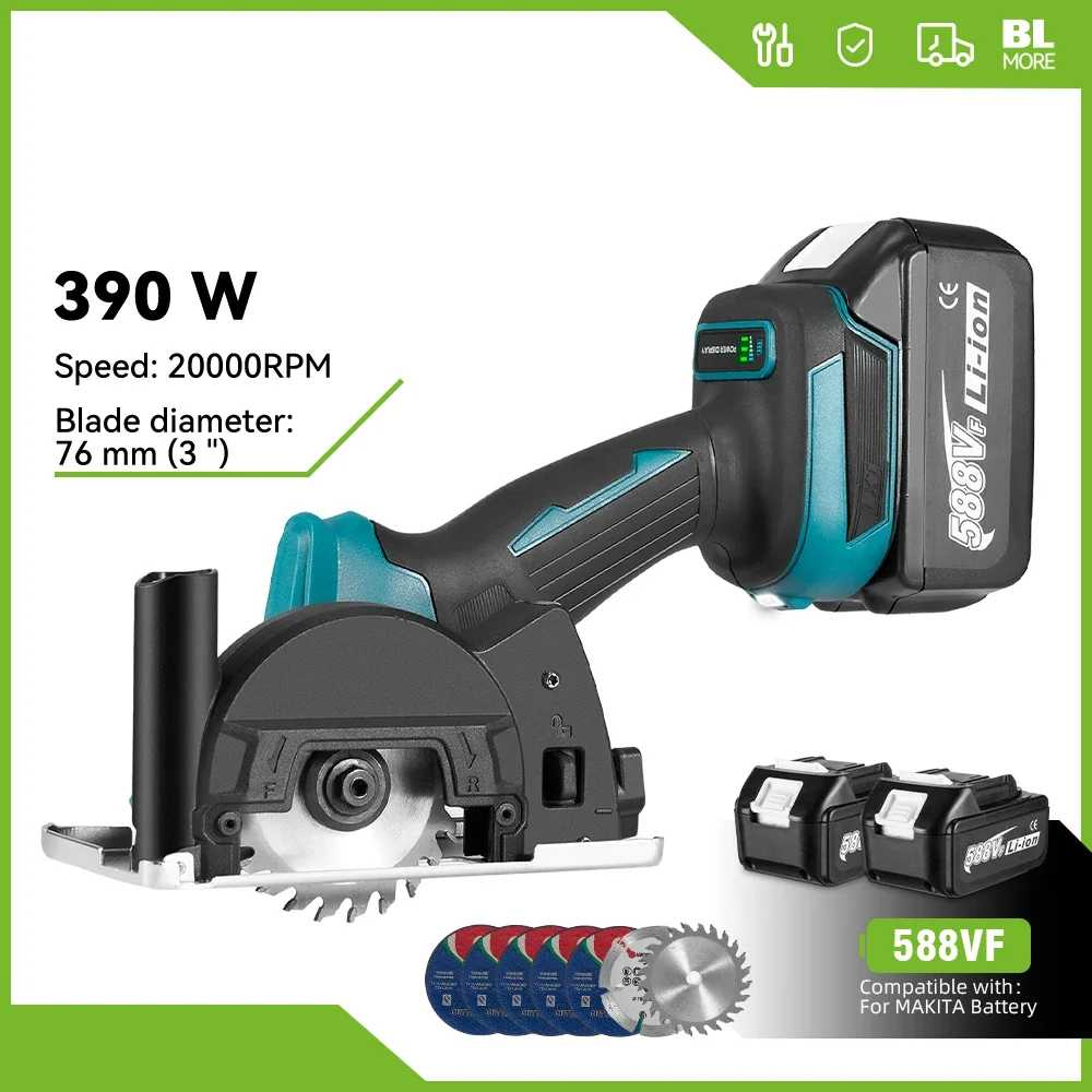 Brushless 76MM Electric Angle Grinder Cordless 3 Inch Electric Circular Saw Cutting Machine Power Tool For Makita 18V Battery