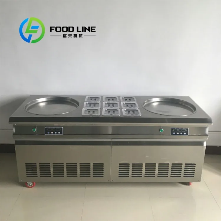 Yogurt Frying Machine Fruit Ice Cream Fry Pan Mechanism Ice Cream Fired Pan Machinery