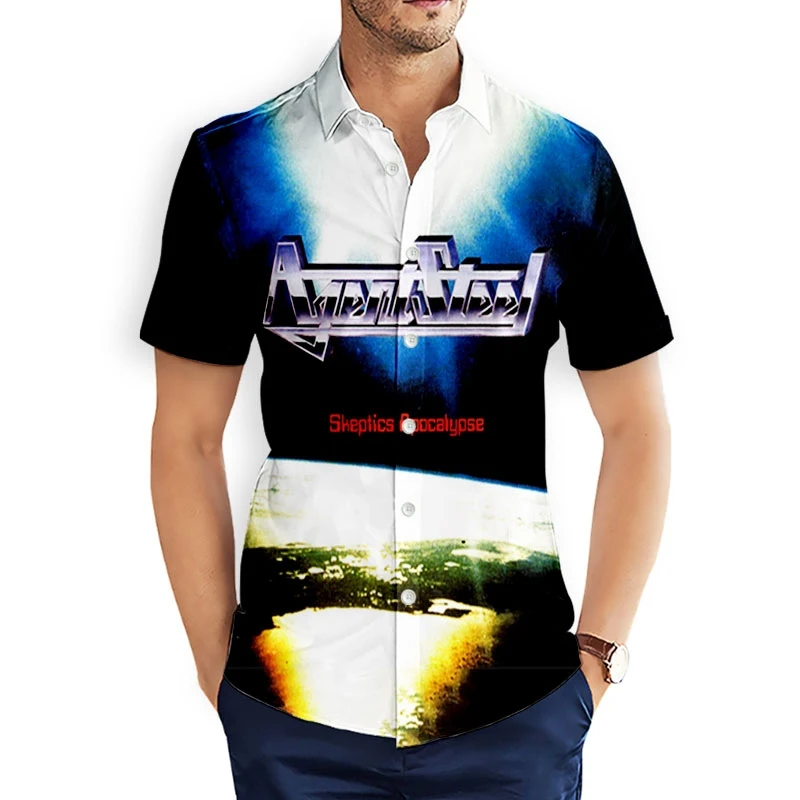 Agent Steel Band  3D Printed  Fashion Casual Shirts Men's /Women's  Short Sleeves Loose Breathable Hawaii Shirts