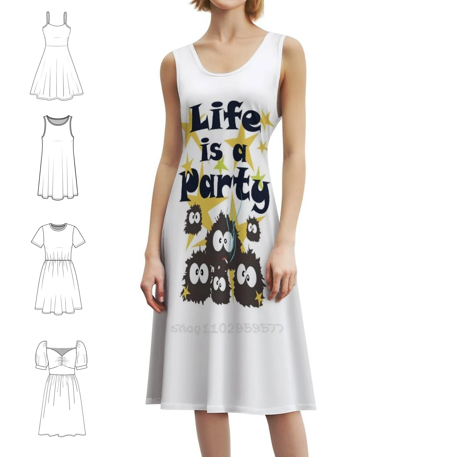 

Жизнь — это вечеринка, богемное платье без рукавов с несколькими принтами, пляжное праздничное платье для отдыха, вечерние платья Life Stars, настроение, дискотека, забавное женское платье