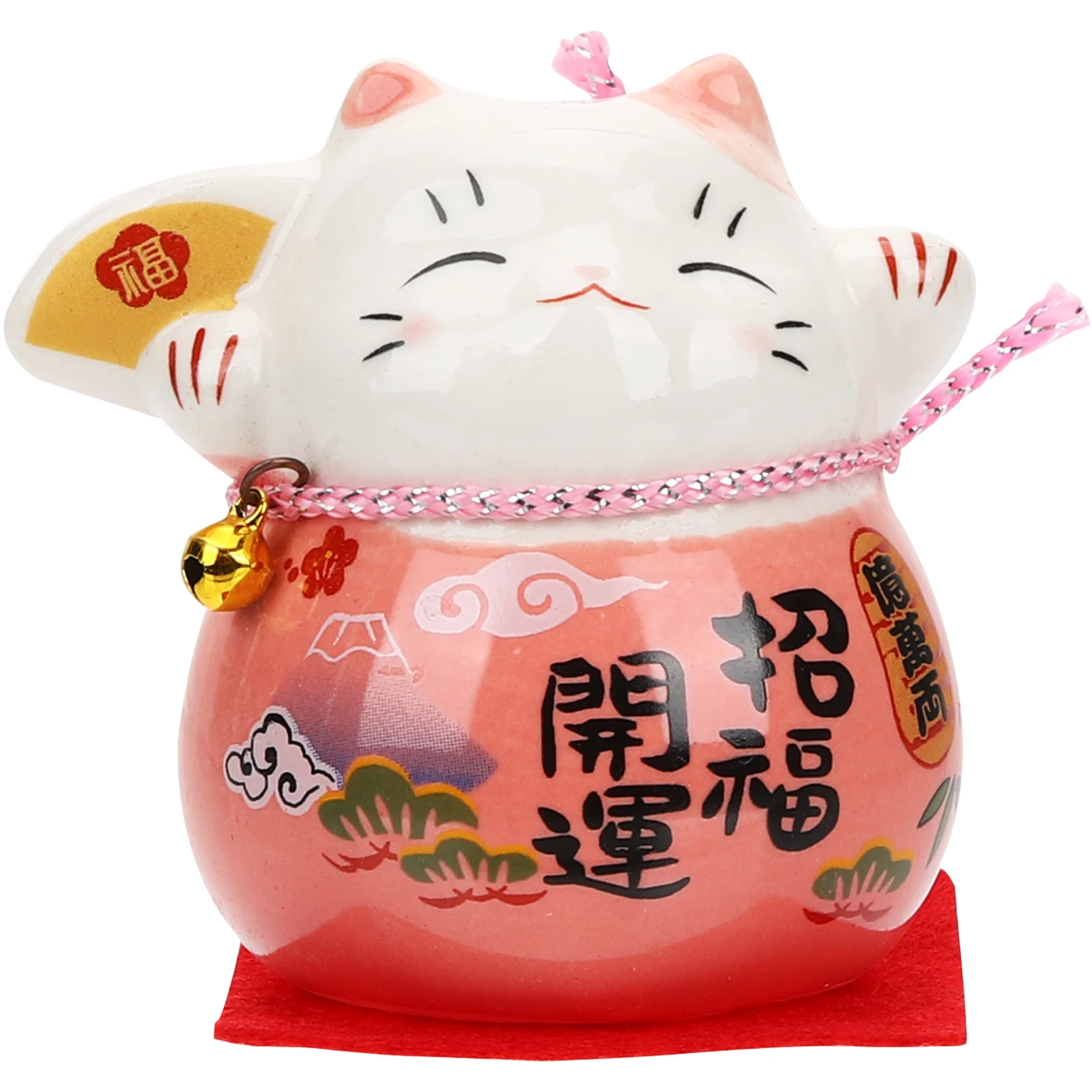 Cat Lucky Fortune Figurine Statue Ceramic Chinese Maneki Neko Figurines Decor Waving Sword Merch Online Arm Car Money Japanese