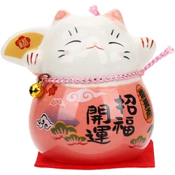 Cat Lucky Fortune Figurine Statue Ceramic Chinese Maneki Neko Figurines Decor Waving Sword Merch Online Arm Car Money Japanese