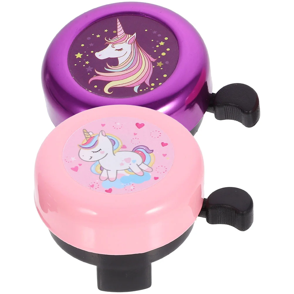 2 Pcs Bicycle Bell Bike for Girls Unicorn Scooter Bells Kids Toddler Warning Ring Accessories