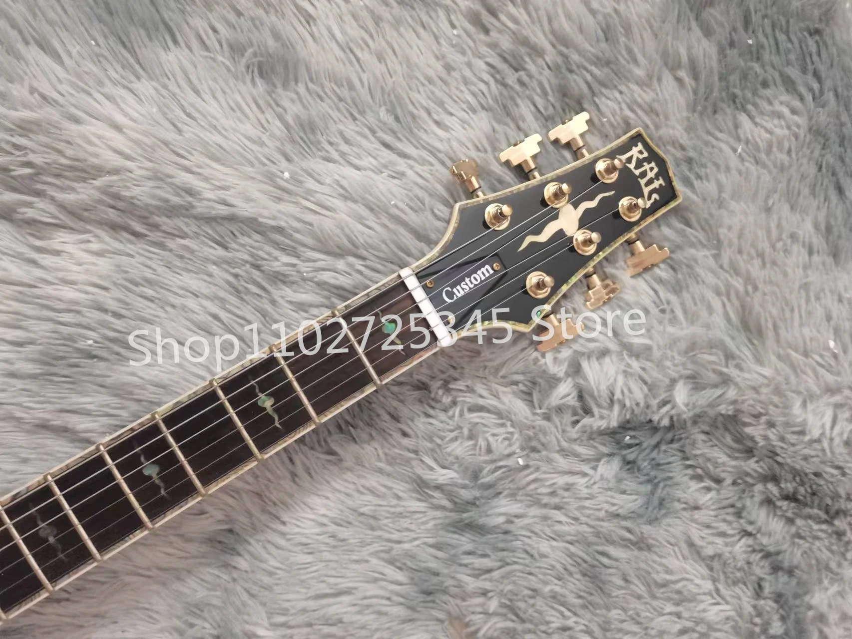 6-string electric guitar, Rose Wood fingerboard, colorful shell inlay, inverted bridge, gold accessories, free shipping