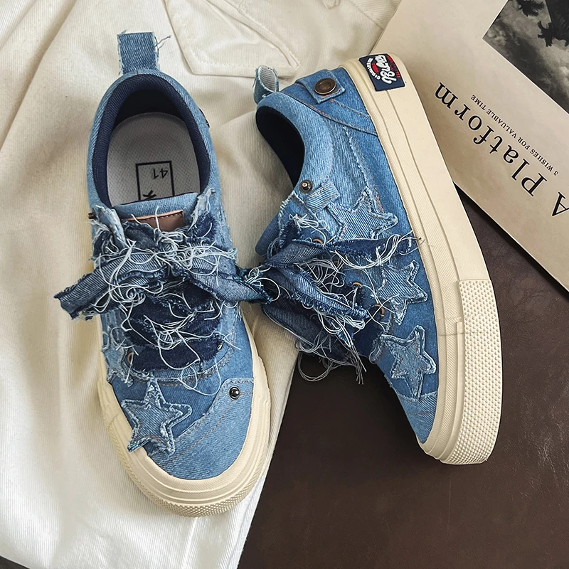 2023 Männer Denim Leinwand Freizeit schuhe Loafer Mode Vulkan isieren Schuhe atmungsaktive Männer Schuhe Turnschuhe Slip on Schuhe Denim Canvas Schuhe