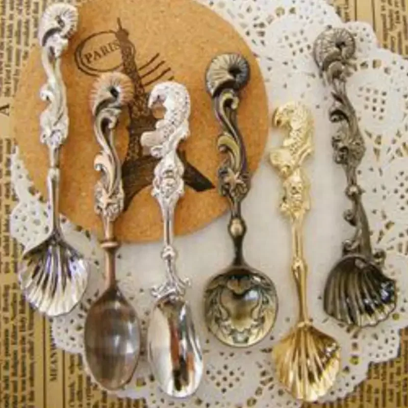 1PC Vintage Coffee Ice Wedding Ocean Spoon Gift Shell Stirring Kitchen Utensils