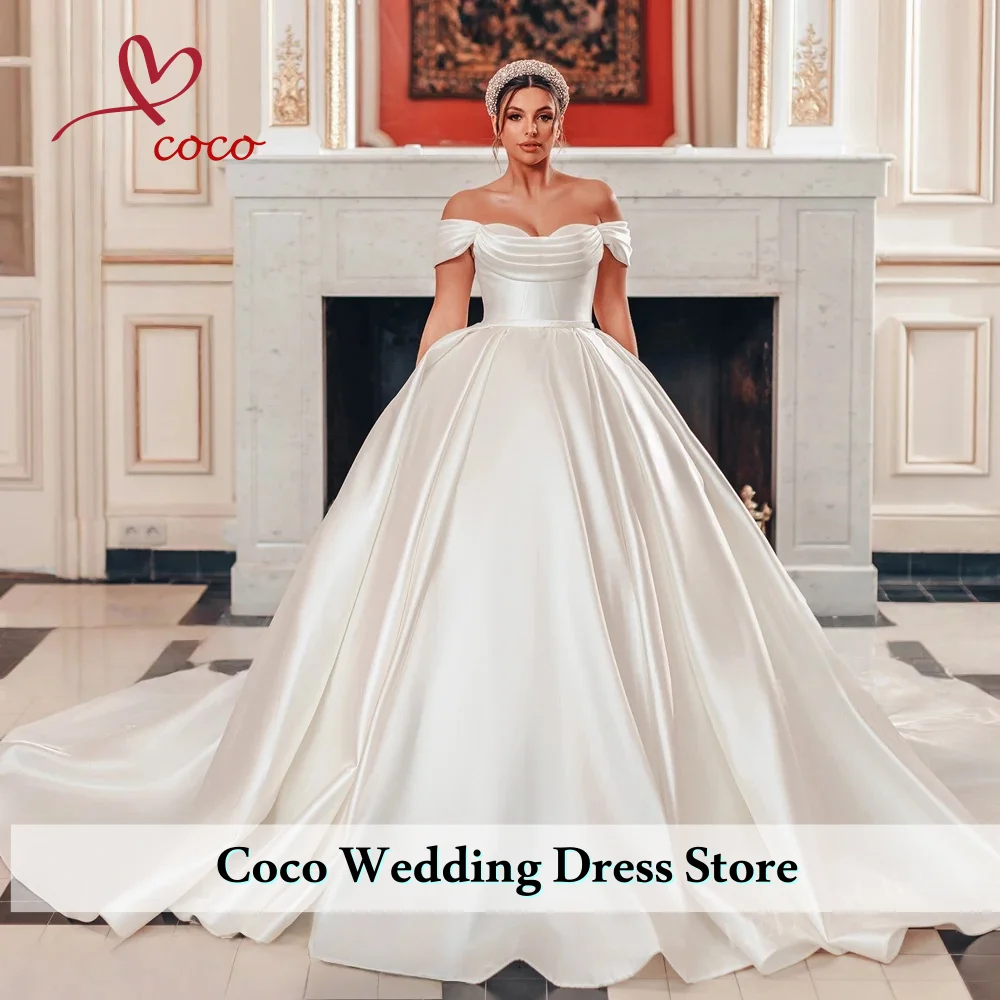 Customized Sweetheart Sleeveless Wedding Dresse Off the Shoulder Ball Gown Princess Bride Plus Size Vestido de Noiva