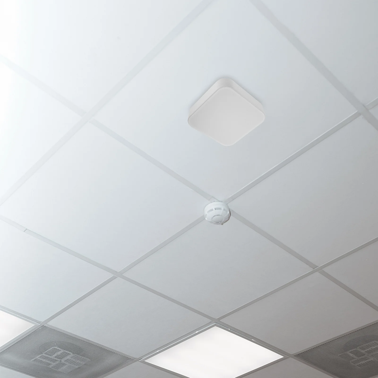 

Flush Mount Ceiling Light Shade 23X23Cm Square Plastic Lamp Cover Replacement For Office Bedroom Kitchen Laundry Room Modern