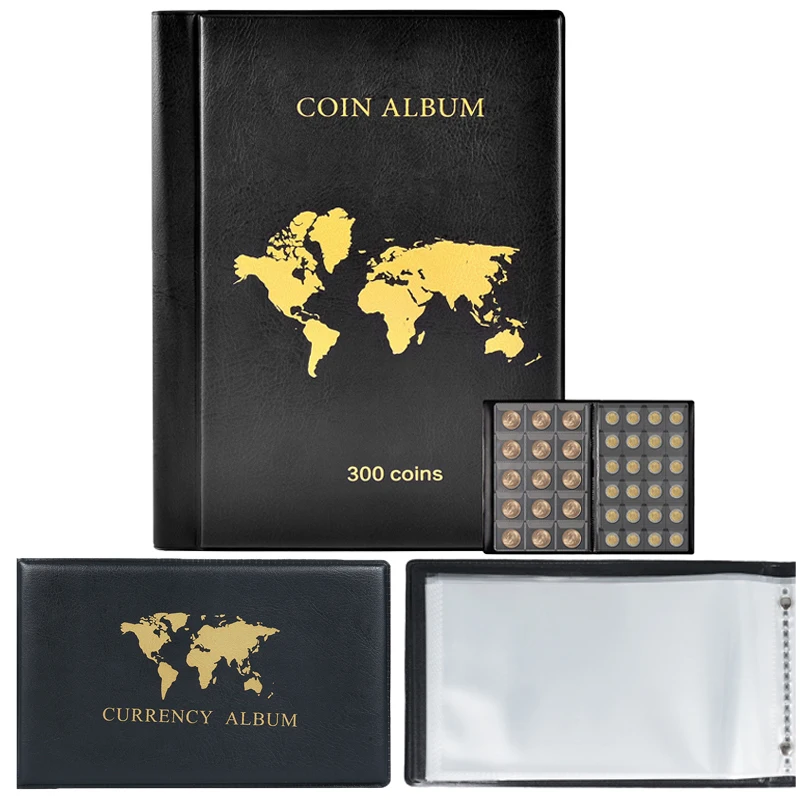

Banknote Coin Collection Organizer Album Bill Invoice Organizer Book Loose-leaf Coin Souvenir Coin Collection Display Folder
