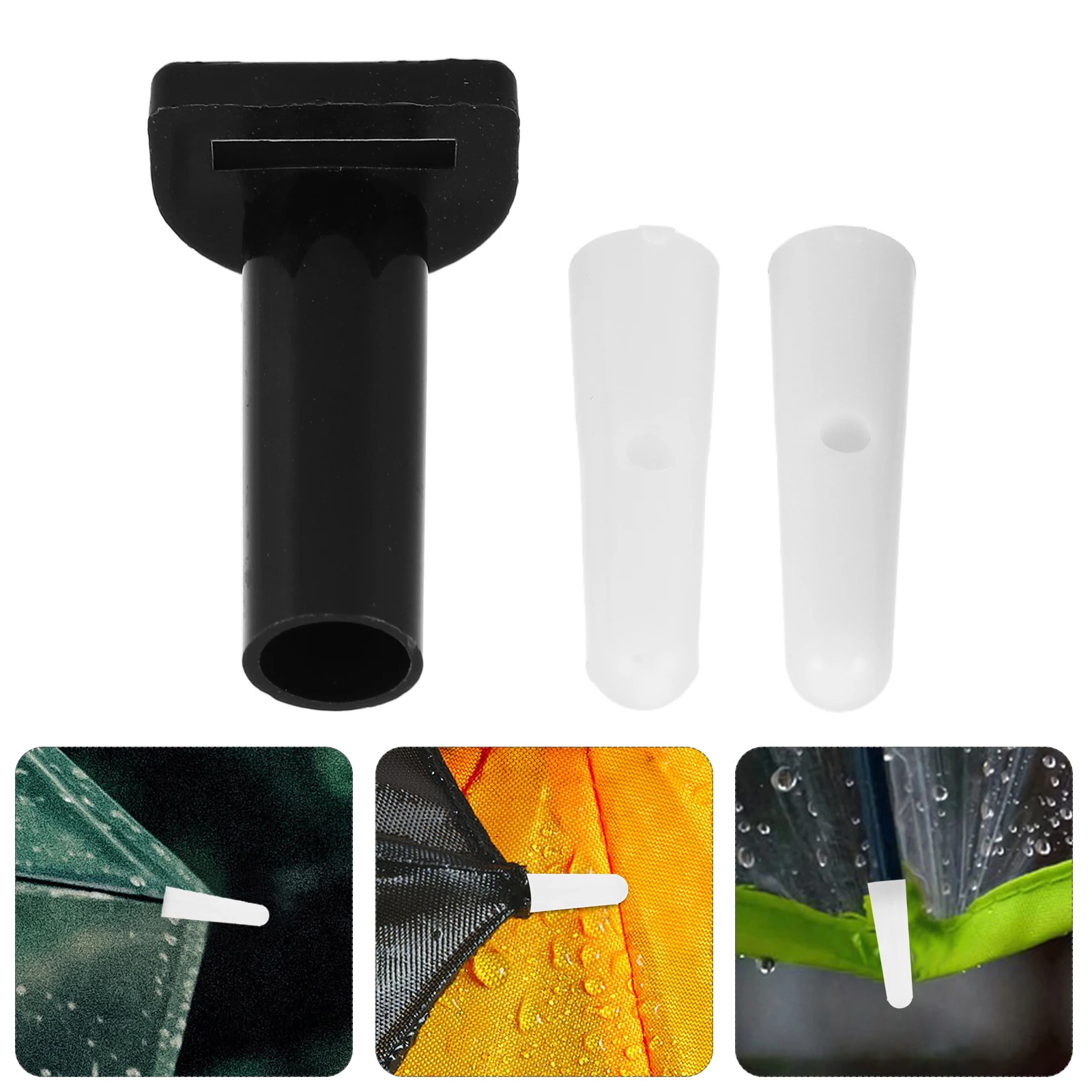 

10 Pcs Umbrella Accessories Tip Replacement Decorations Tail Bead Three Fold Folding Cover Plastic Ribs Repair Parts
