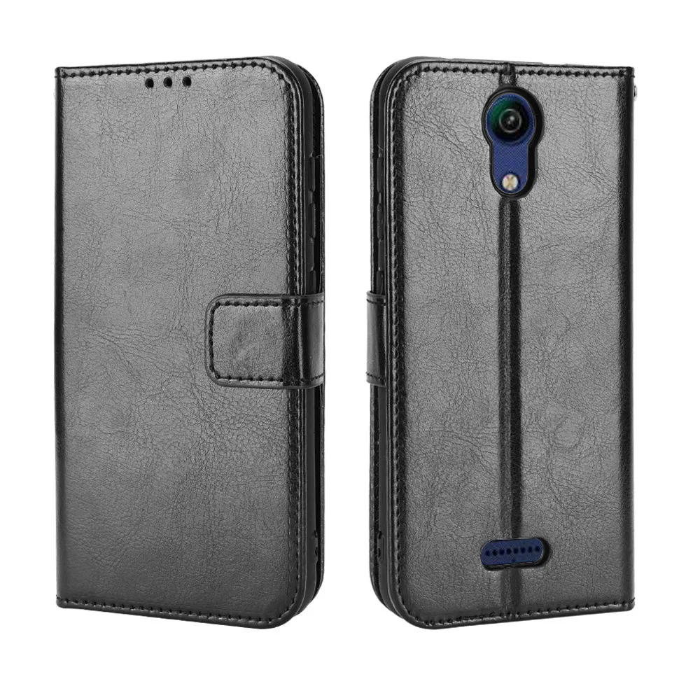 Para Cricket AT & T Calypso funda de lujo con tapa de cuero PU cartera cordón soporte a prueba de golpes funda para Cricket AT & T Calypso bolsas de teléfono
