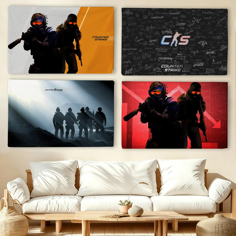 Game C-CS GO Logo flag For Living Room Home Dorm Decor Wall Outdoor Camping Party Banner Gifts