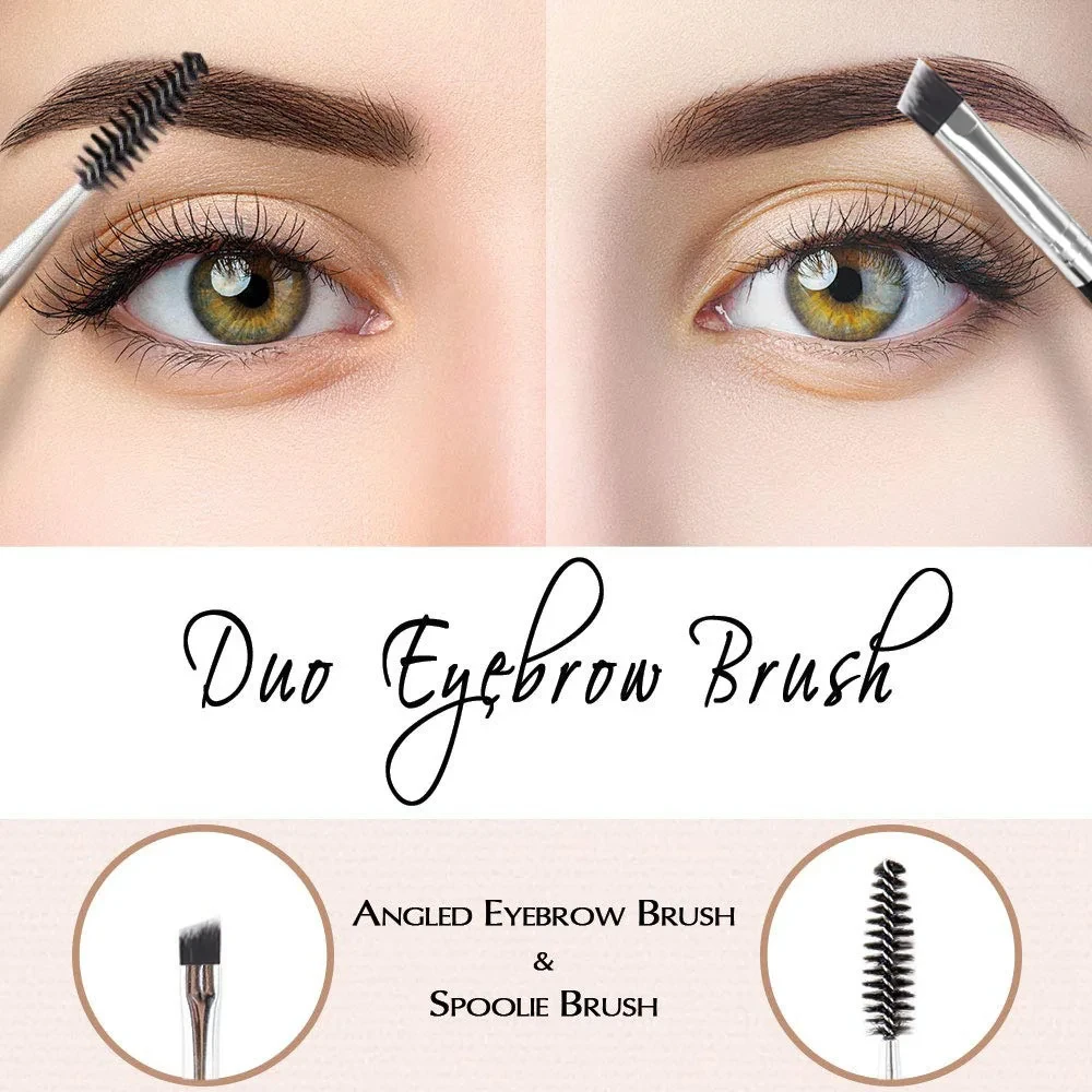 50 Stück individuelles Logo Großhandel Dual Heads Augenbrauenpinsel Wimpern Mascara Pinsel Double End Make-up Pinsel Private Label