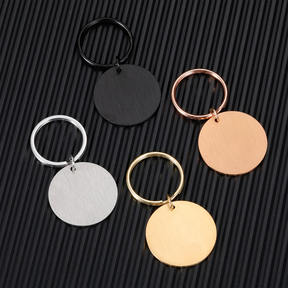 Wholesale 20/50/100 Sets Round Pet ID Tag Anti-lost Personalized Engraved Name Tag for Cat Dog Collar Accessories 20/25/30mm