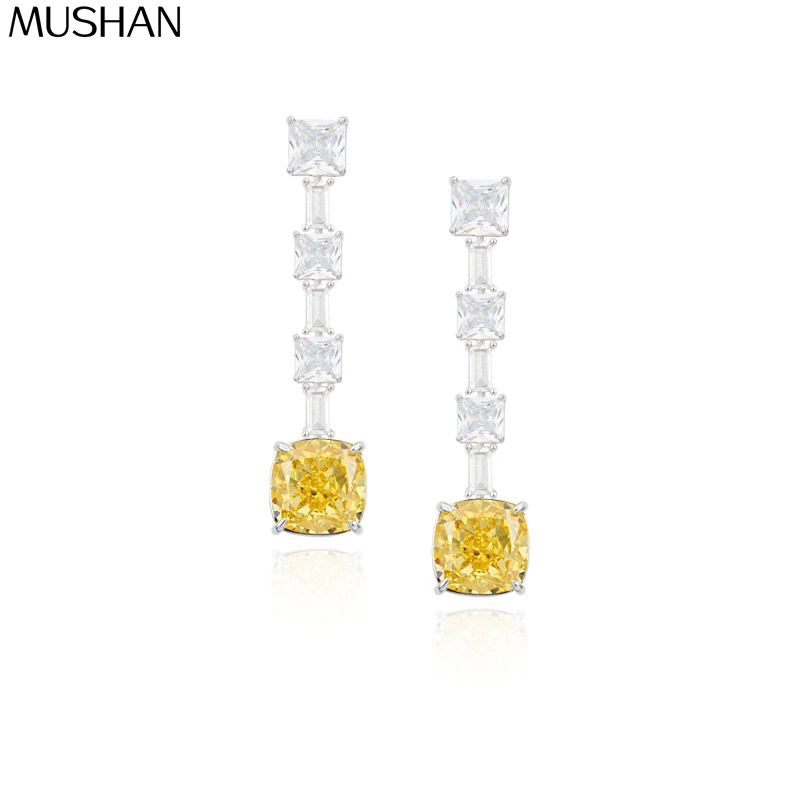 

MS MuShan Brand Jewelry 925 Sterling Silver Earrings Zircon 5A Ear Cuff Engagement Ladies 18K Rose Gold Plated Fin Earring
