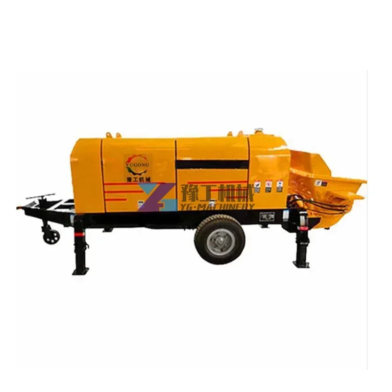 Construction Mini Concrete Mixer Truck Portable Trailer Mounted Cement Diesel Concrete Mixer Pump