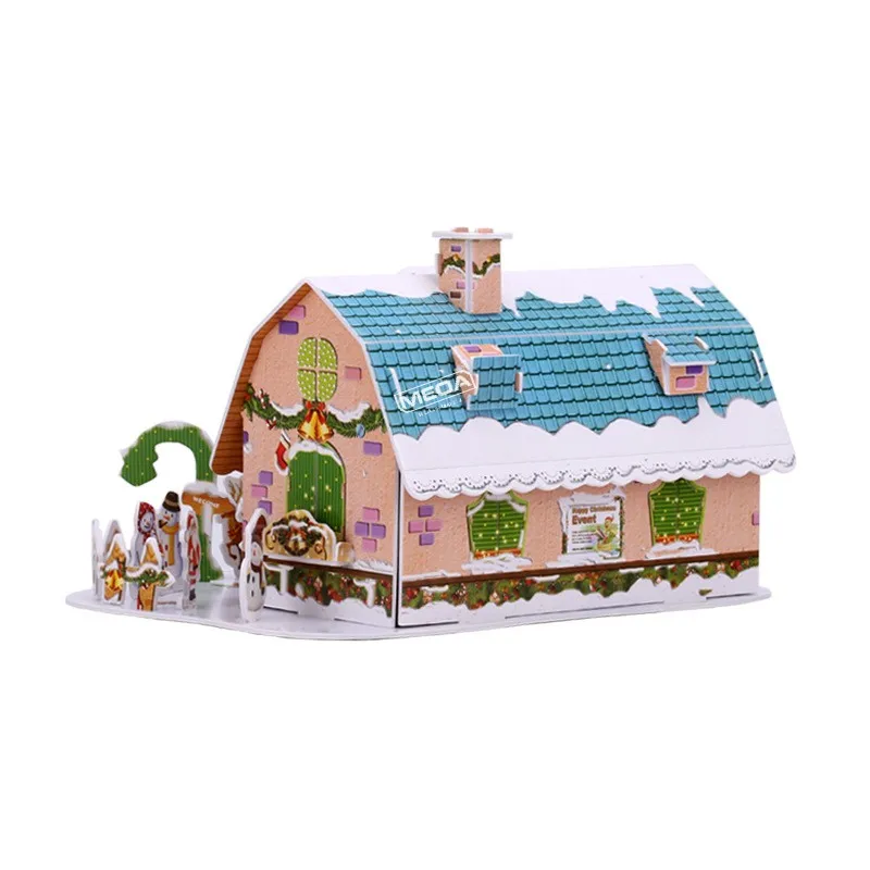 8 Style Christmas Castle Building 3D Puzzle Model X'max House Architecture Construction Jigsaw Puzzles Toys Kids Christmas Gift