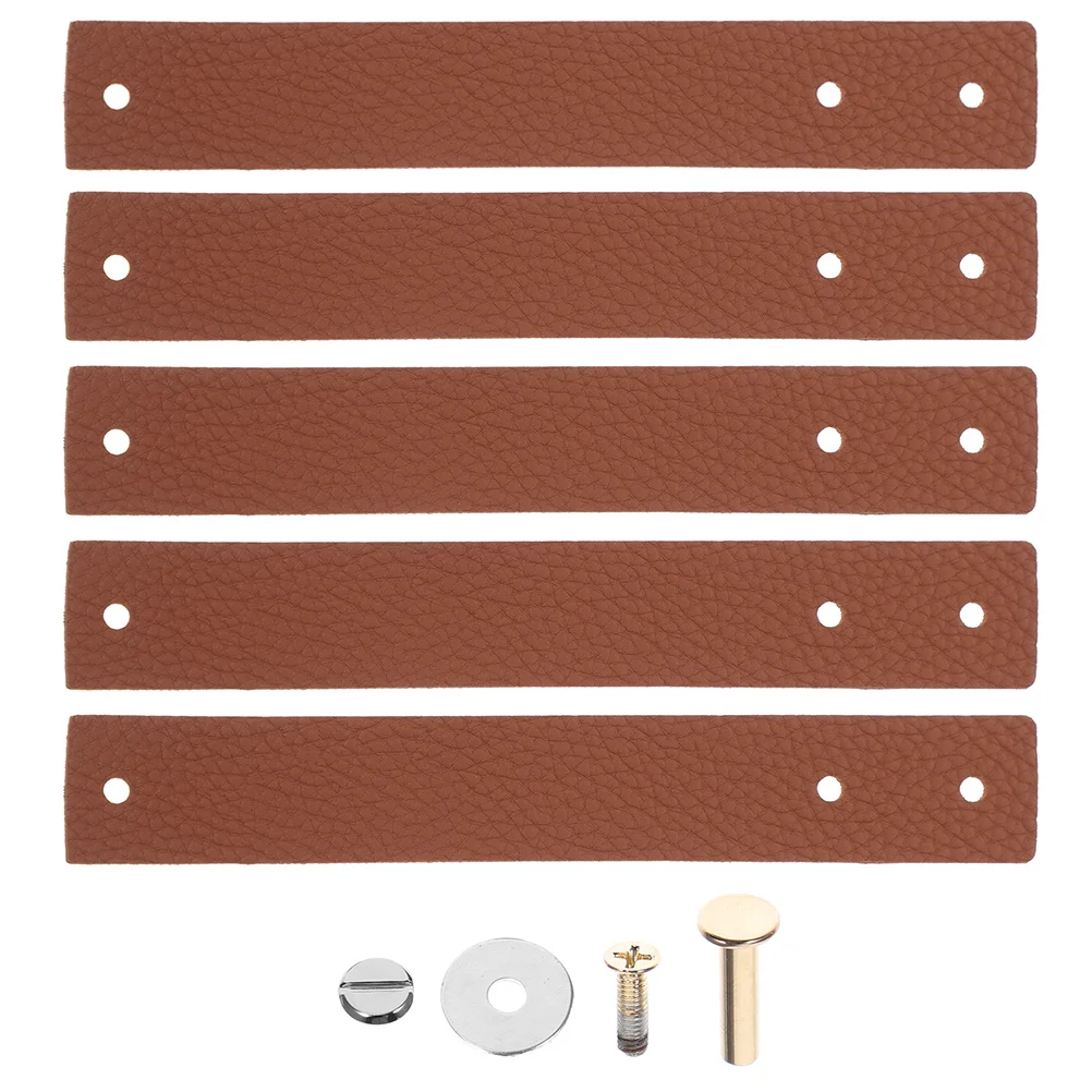 

PU Drawer Pulls Cabinet Handles For Wardrobe Locker Shoe Bookcase Furniture Replacement Handles 5pcs