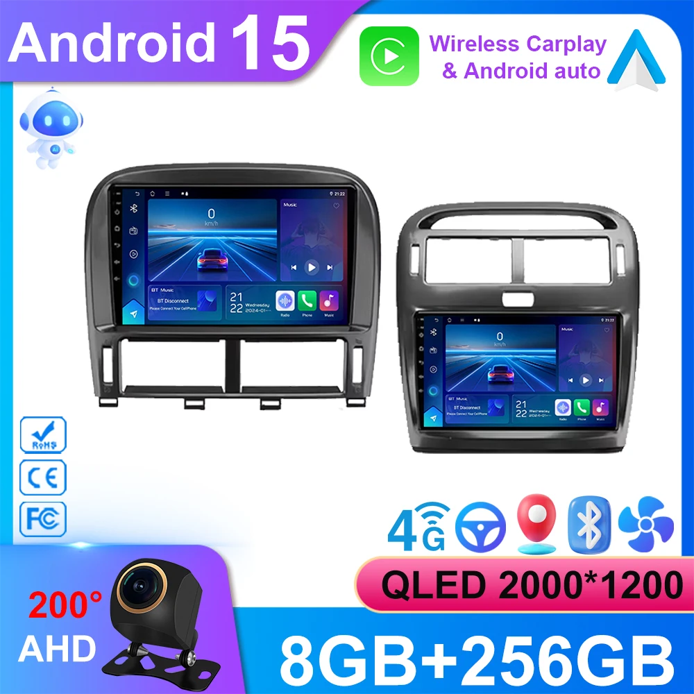 Android 15 For Lexus LS430 XF30 LS 430 2000 - 2006 For Toyota Celsior XF30 Car Radio Stereo Multimedia Player GPS Navigation HDR