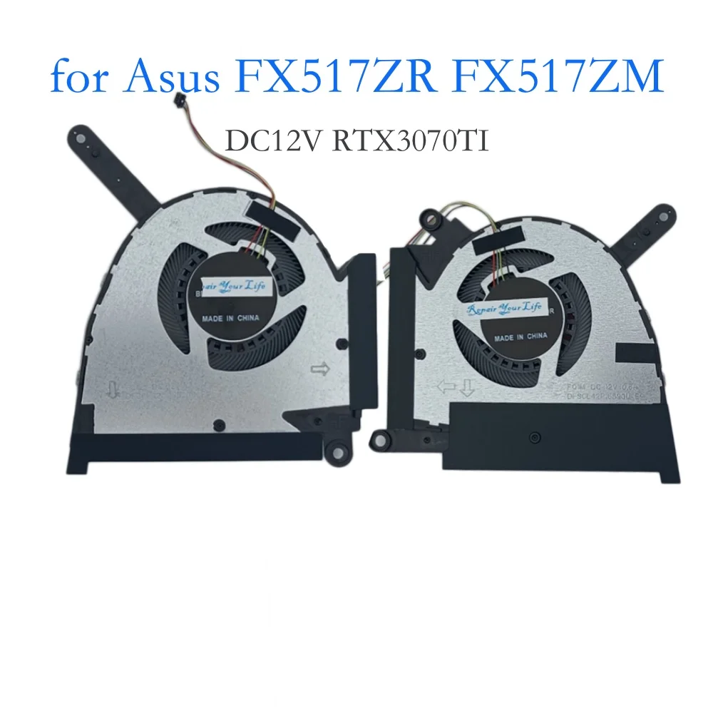 Laptop Cooling Fan For Asus TUF Gaming FX517ZR FX517ZM RTX 3060 RTX3070TI, 12V CPU GPU Cooler Fans 13NR0990T01021 13NR0990T02021