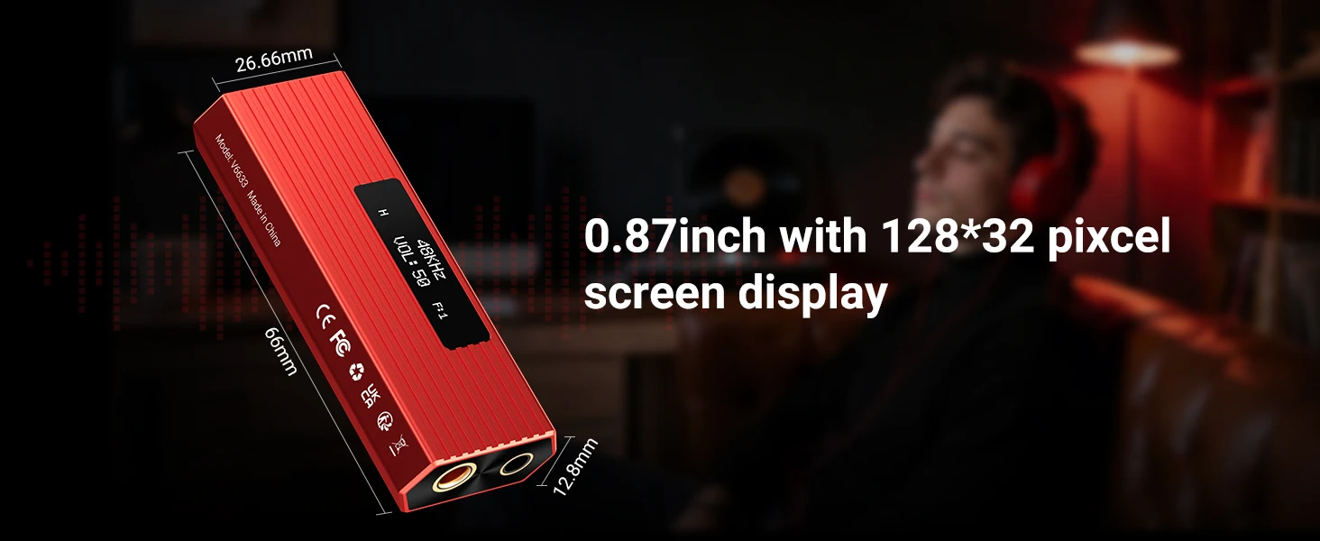 USB-C-DAC-Kopfhörerverstärker, DSD512, HiFi-Mini-Audioadapter, unterstützt 4,4-mm- und 3,5-mm-Dualausgänge, PCM 384 kHz/32 Bit, für Kopfhörer. – Detail 5