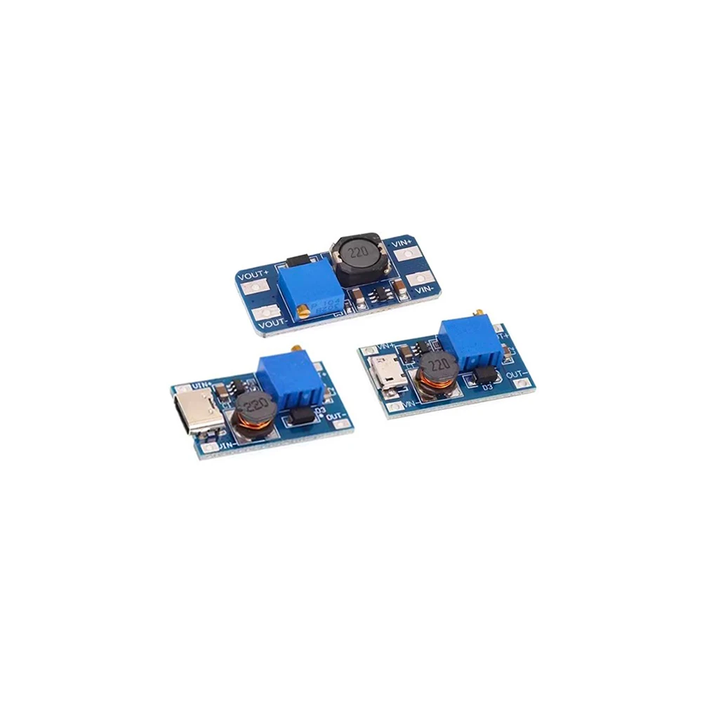 MT3608 DC-DC Step Up Converter Booster Power Supply Module Boost Step-up Board Output TYPE-C / Micro USB 2A 28V Max