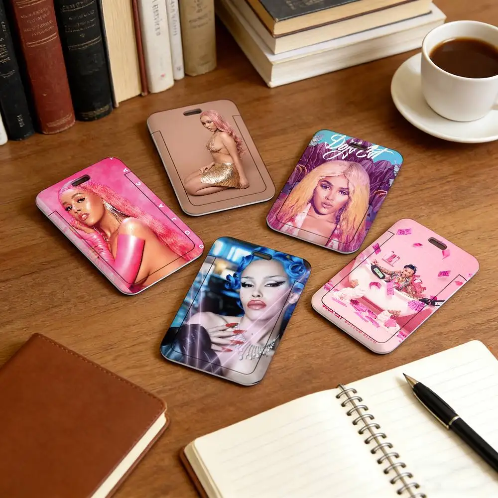 Singer D-Doja Cat Badge Reel Dress Clips Brooches With Tags ID Name Card Holders Gift