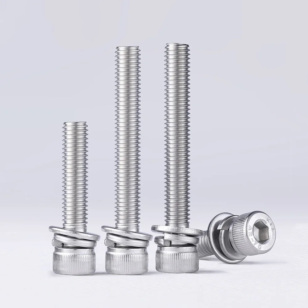 M2.5 M3 M4 M5 M8 M10 M12 SEM Hex Socket Cup‑Head Screw 304 Stainless Steel With Washer For PCB Hardware Mounting Work