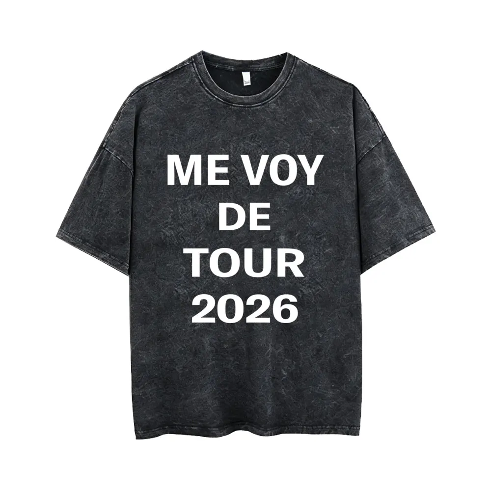 

Washed Vintage Rosalia Lux Me Vov De Tour 2026 T Shirt Men Women Fashion Casual 100% Cotton T-shirts Unisex Oversized Streetwear