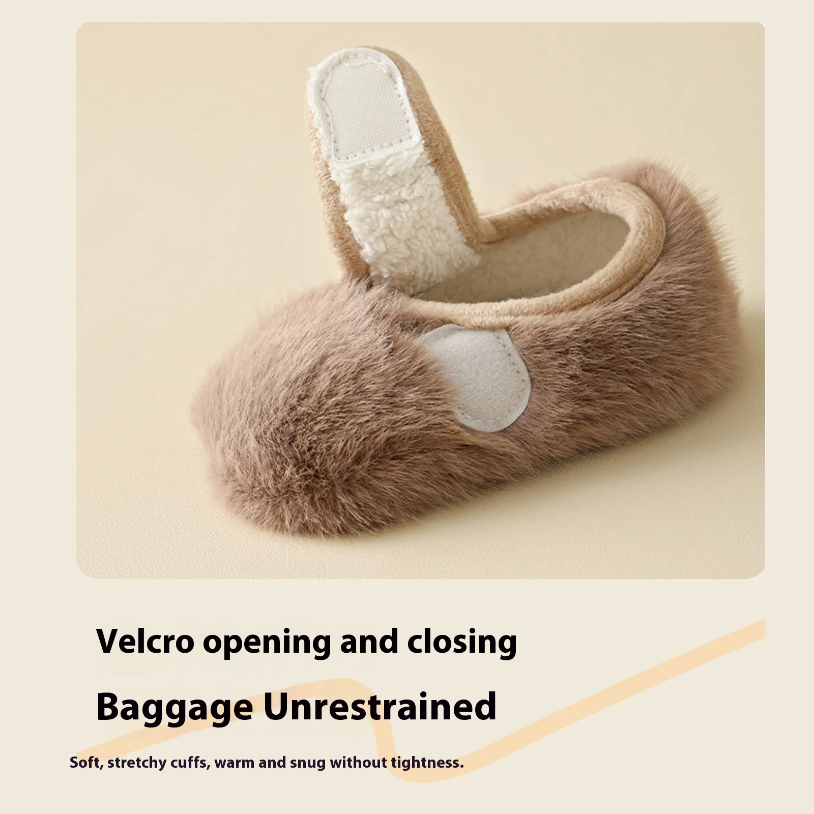 Infant Baby Boy Girl First Walking Shoes Furry Non-slip Soft Sole Warm Shoes for Winter Fall