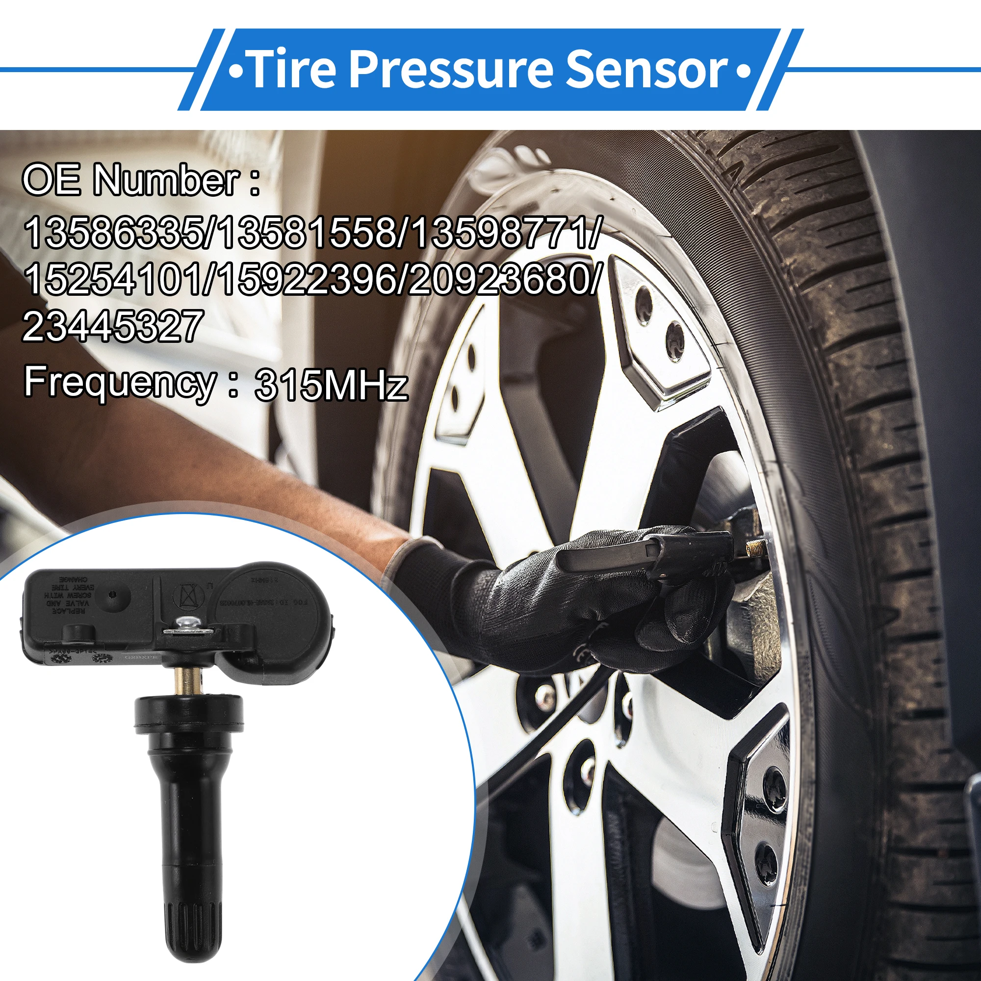 

UXCELL Датчик давления в шинах Датчик TPMS 315 МГц No 13586335/13581558/13598771/15254101 для Chevrolet Avalanche 2007–2013 гг.