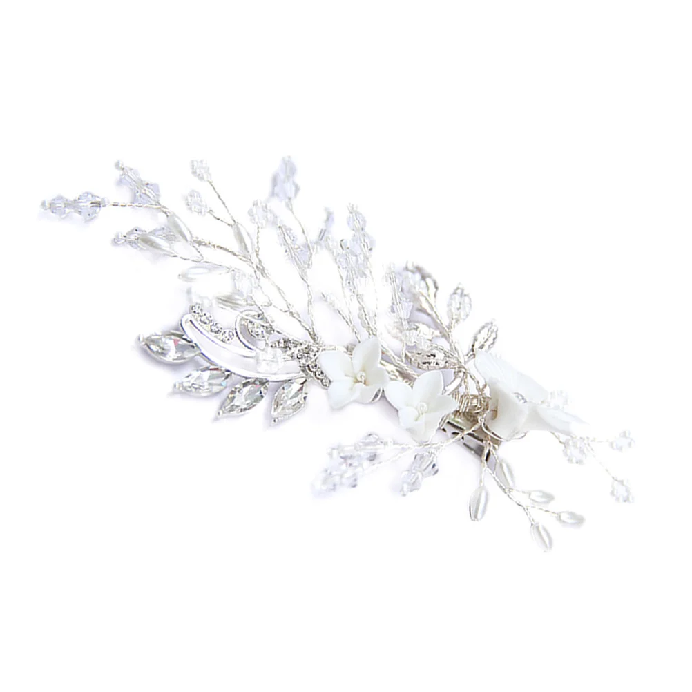 

Hair Clip Crystal Flower Bridal Hairpin Elegant Wedding Accessory For Bride Bridesmaid Rhinestone Barrettes